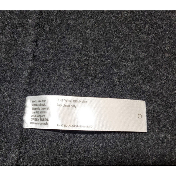 EILEEN FISHER Womens 2X Jacket Black Wool Blend Coat Plus Size Colorblock - Picture 8 of 12